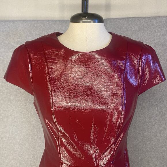 🍷 BCBGeneration Burgundy Pleather Mini Dress NWT - Picture 7 of 16
